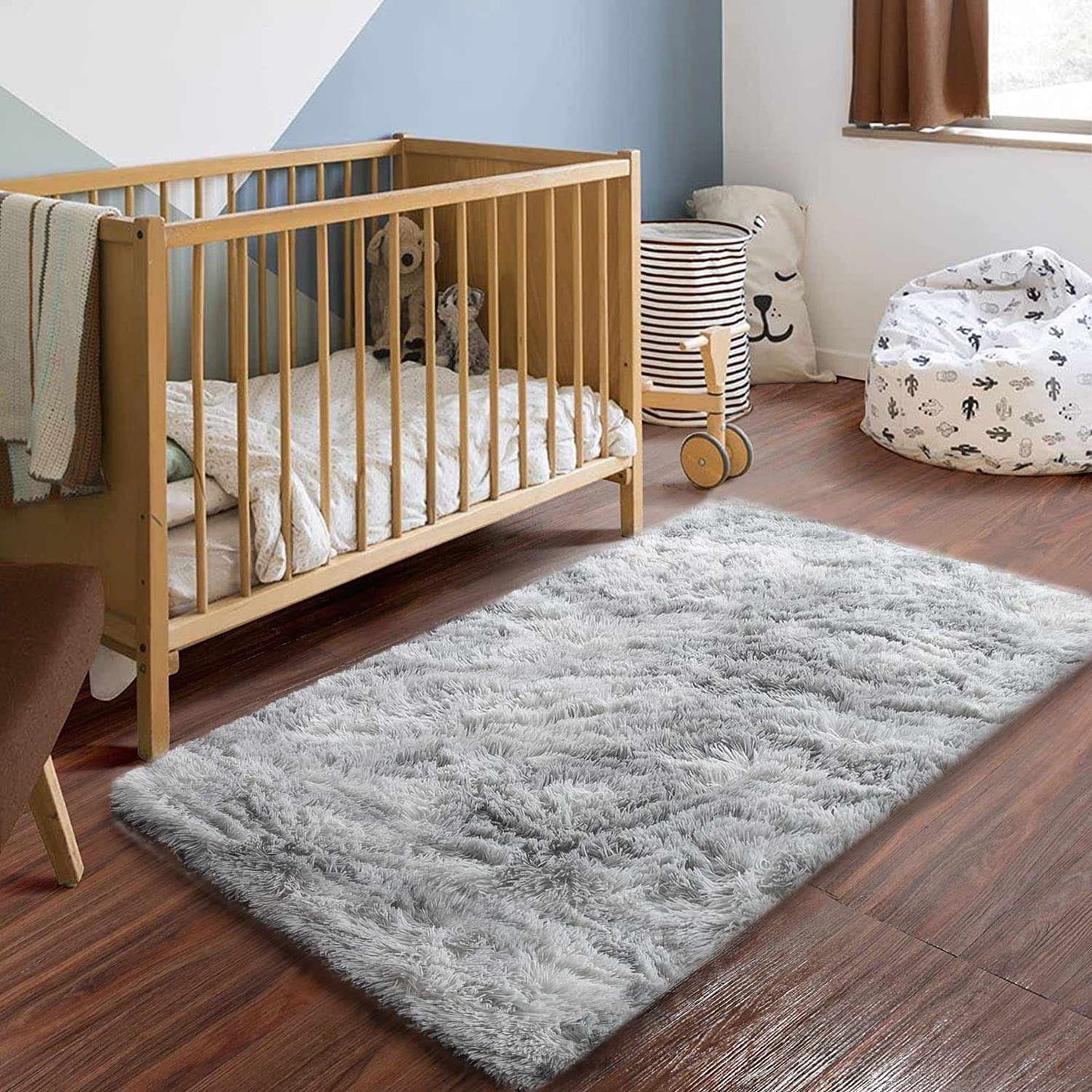 Rugs for Living Room Fluffy Area Rug Shaggy for Bedroom Soft Modern Luxury Fur Carpet for Kids Room Nursery Indoor Plush Furry Rug Comfy Home Decor Floor Mat (White, 80 * 150cm)