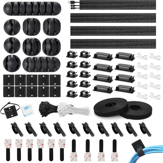 273 Pcs Cable Management Organizer Kit, Cable Organizer for Home and Office. Useful for Power Cord, USB Cable, TV Cable, PC, Desktop Cable Clips Bundle, Home Office Cord Holder for Desk etc