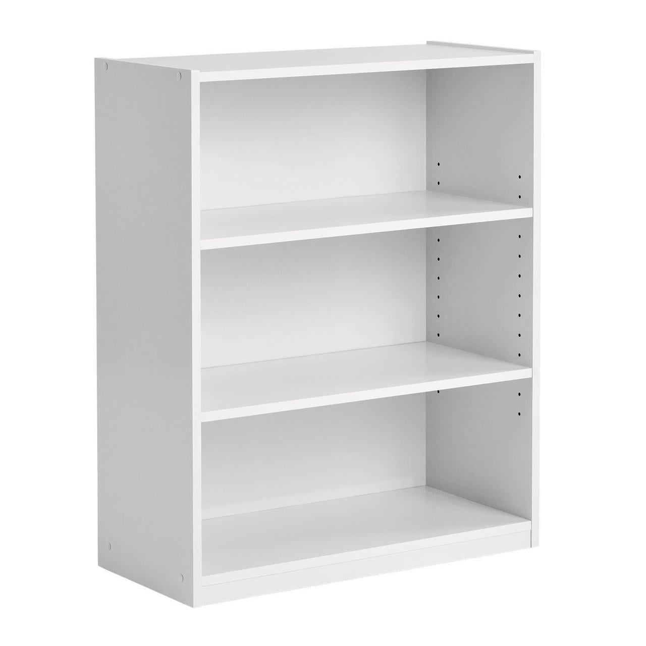 Mainstays 3-Shelf Bookcase with Adjustable Shelves, White