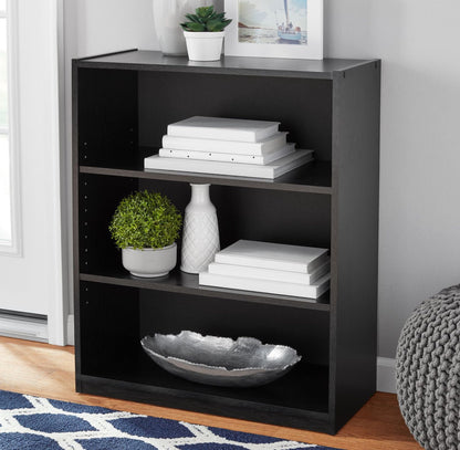 Mainstays 3-Shelf Bookcase with Adjustable Shelves, White